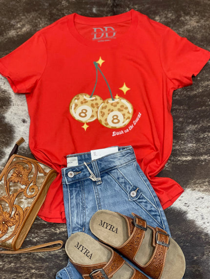 CHEETAH CHERRY RED T-SHIRT