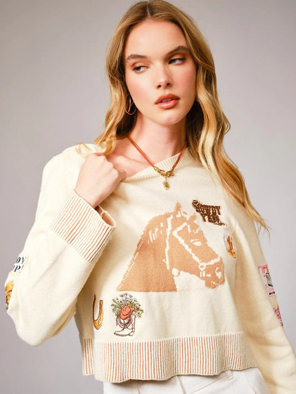 Western Patch Sweater