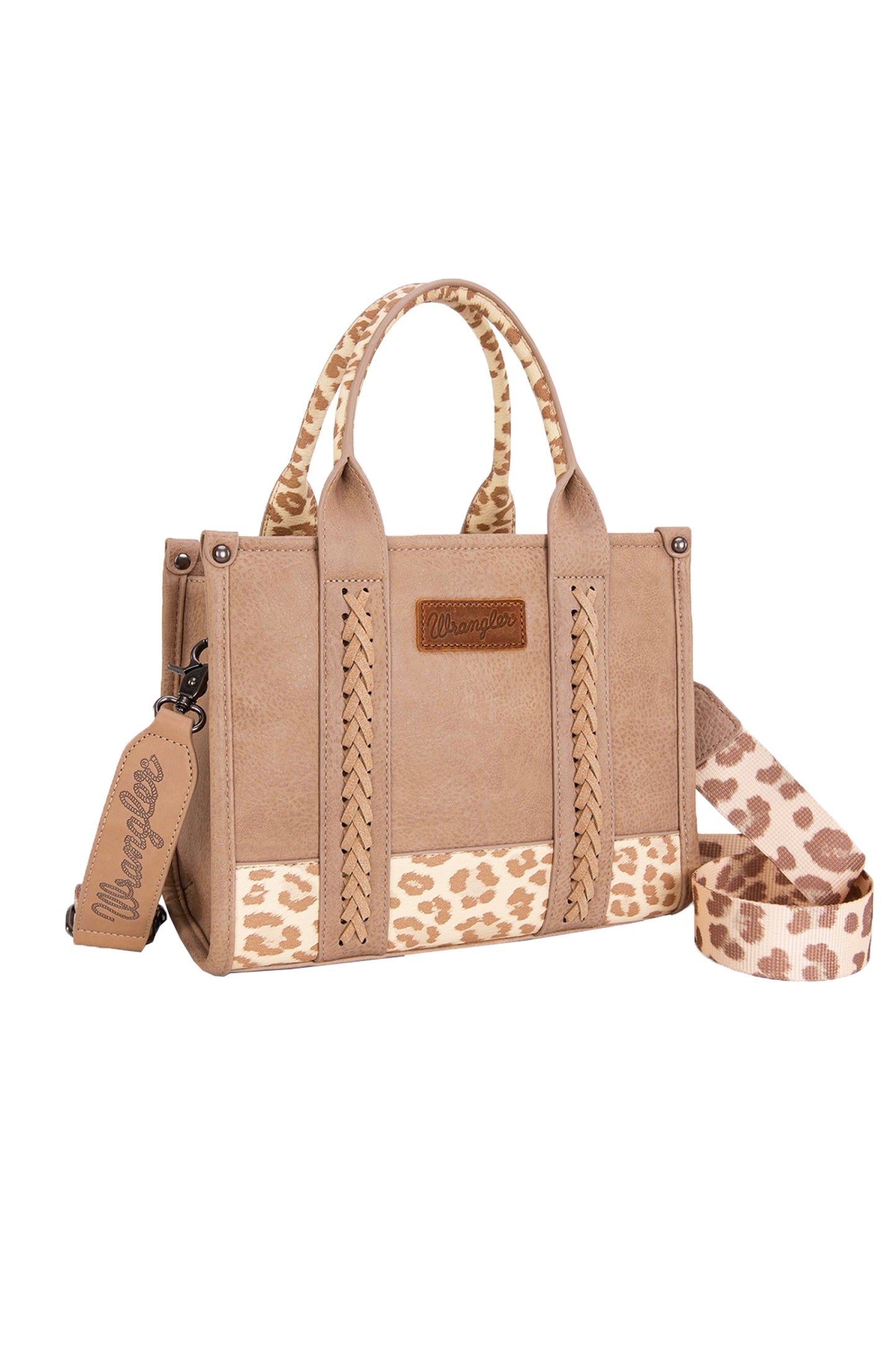 Wrangler Leopard Print Crossbody Bag-Taupe