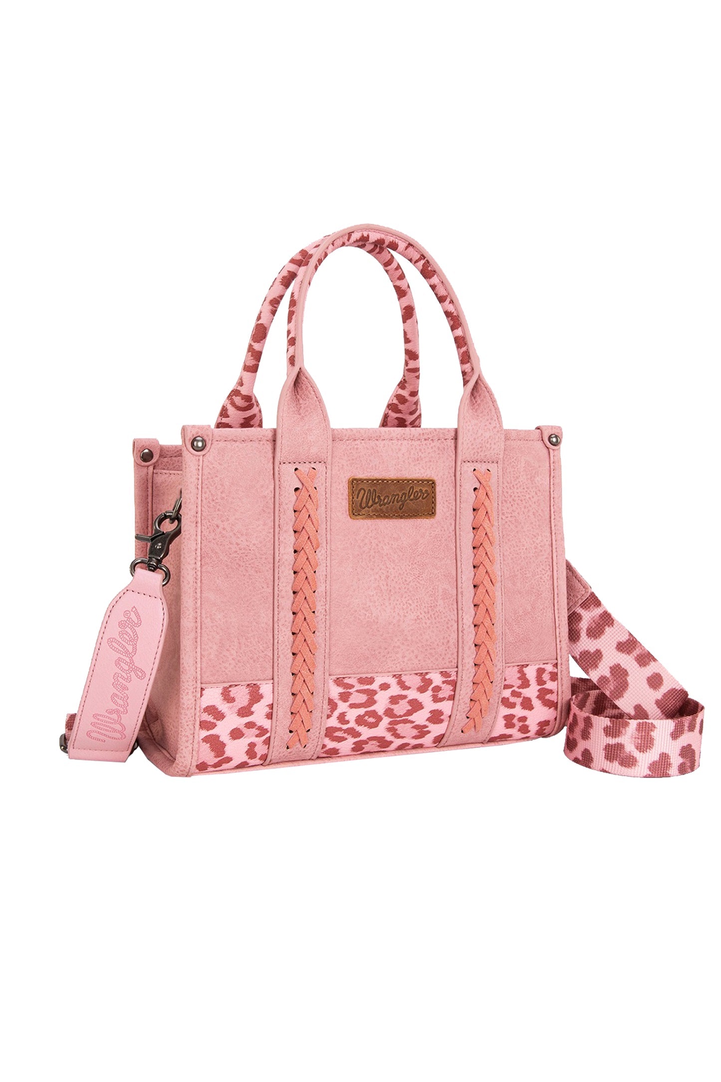 Wrangler Leopard Print Crossbody Bag-Pink