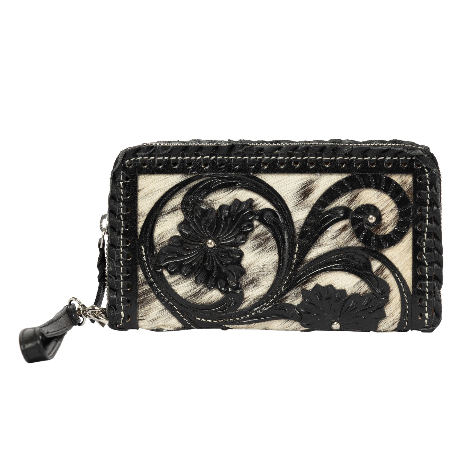 ‘Jazz ‘tooled leather and cowhide wallet