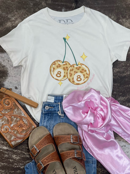 CHERRY CHEETAH T-SHIRT (CREAM)