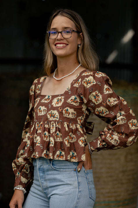 INDIE WESTERN CROPPED BLOUSE