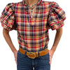 RUBY FRILL BLOUSE - WESTERN HERITAGE CHECK