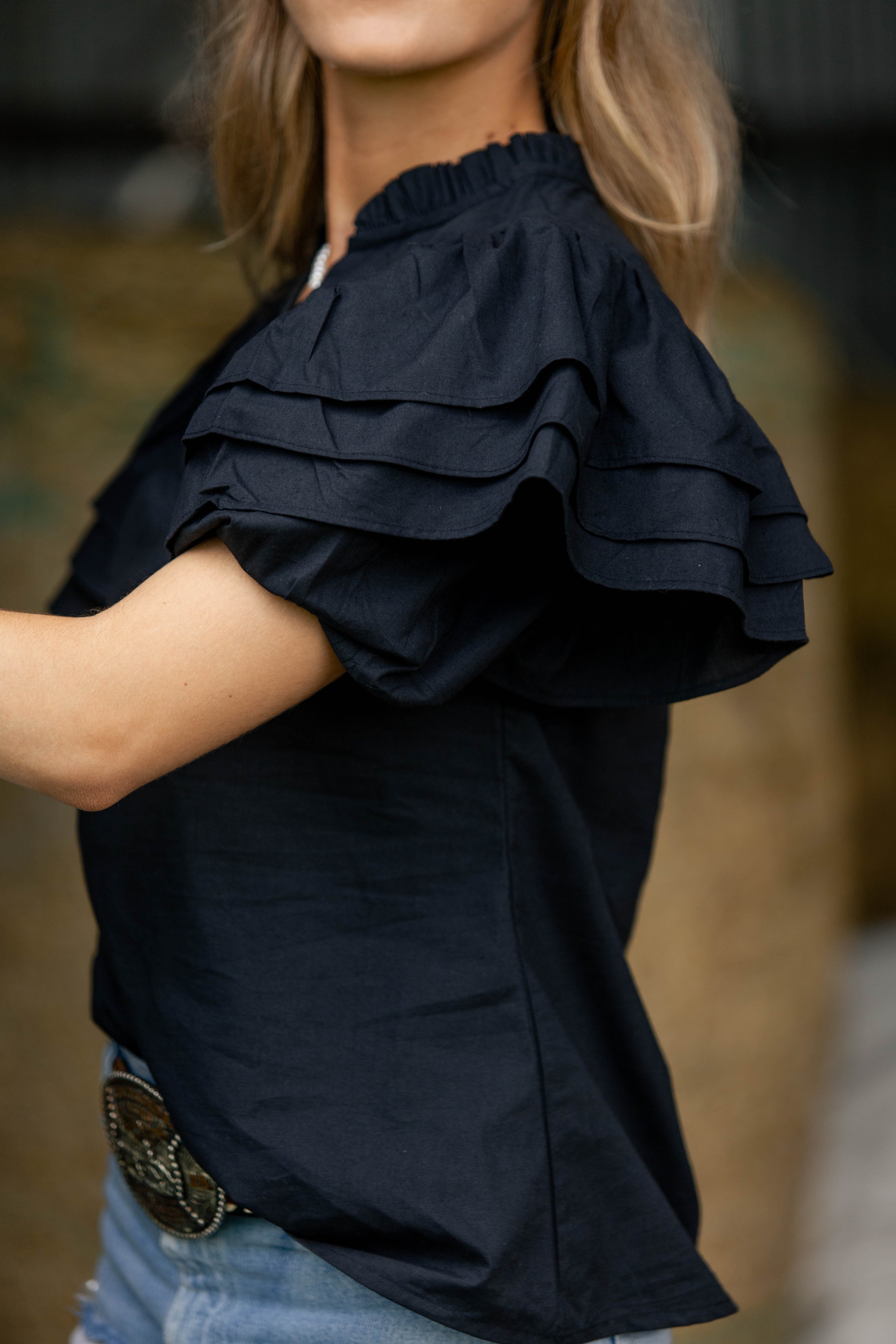 BONNIE FRILL BLOUSE