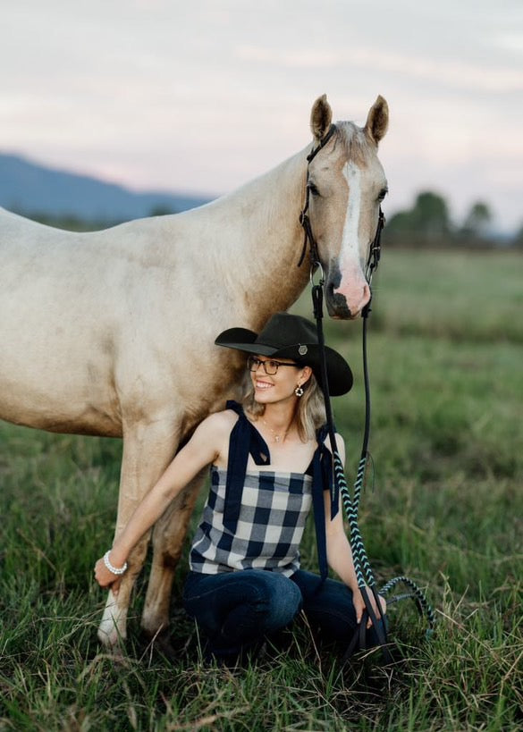 Belle Bow Top -  Country Checks