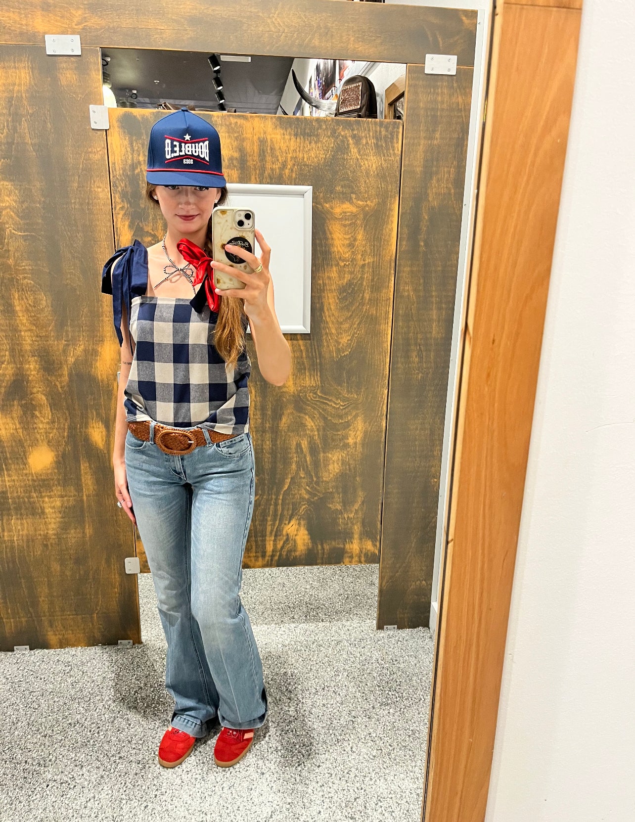 Belle Bow Top -  Country Checks